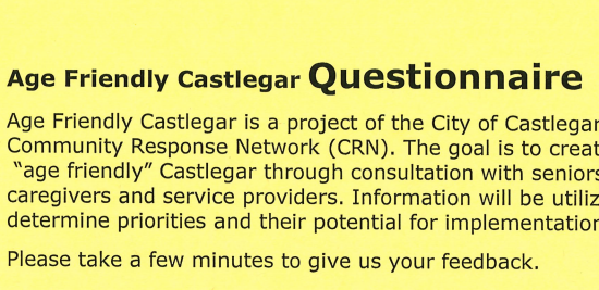 Age Friendly Castlegar still looking for input
