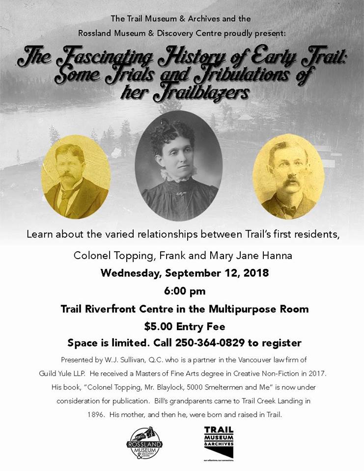 New fall lecture series in Trail and Rossland