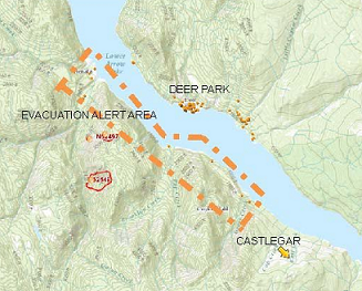 Update: Evacuation Alert south of Renata in RDCK