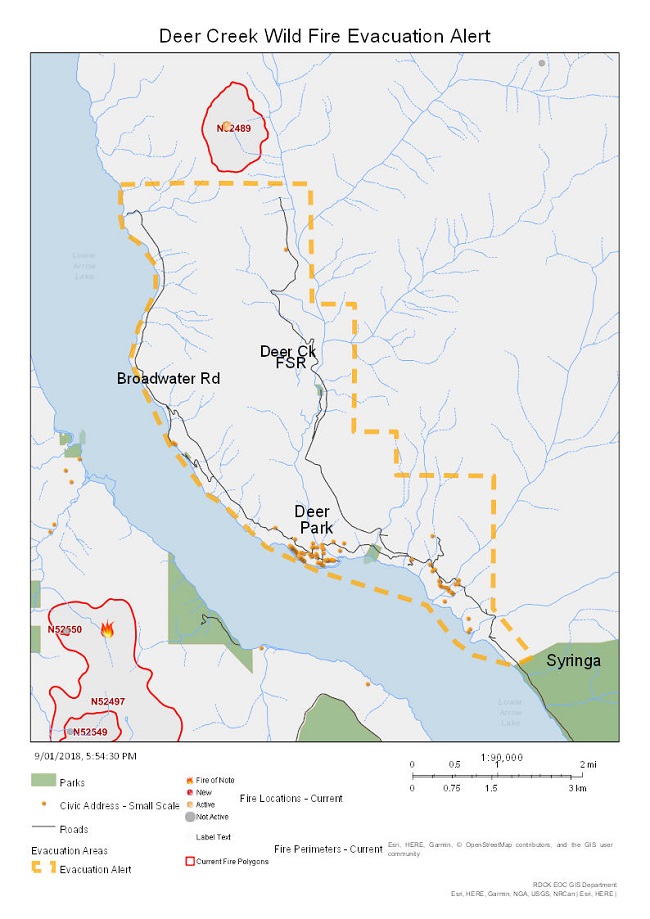 Evacuation order reduced to alert near Deer Creek wildfire