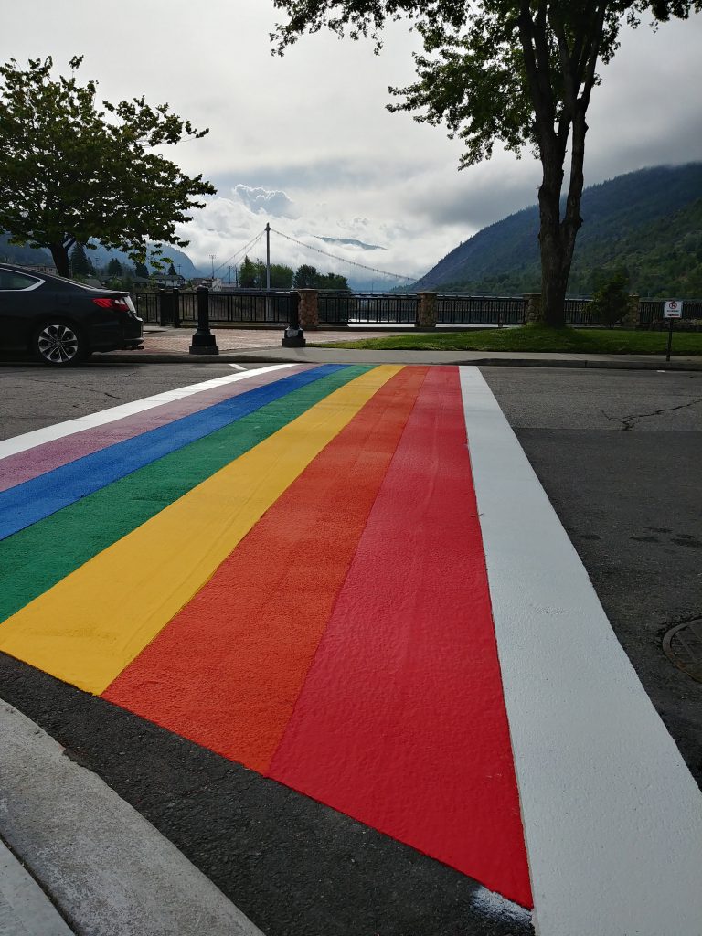 Rainbow crosswalk installed in downtown Trail