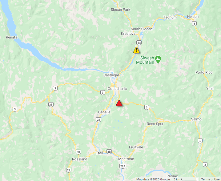 UPDATE: Highway 3 now clear south of Castlegar