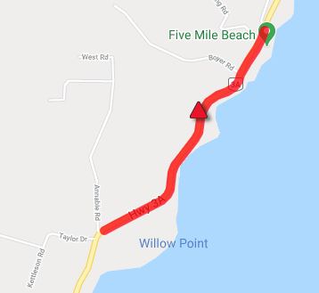 Highway 3A east of Nelson single lane alternating traffic due to accident