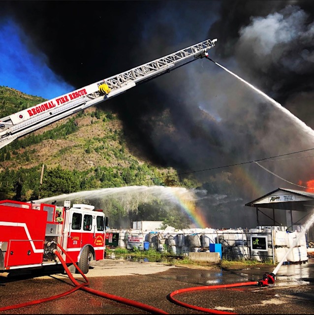 Fire at recycling plant outside of Trail