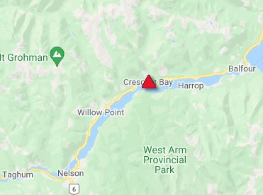 Highway 3A near Balfour closed due to residental fire