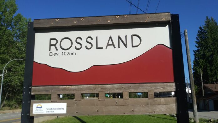 This is the Welcome to Rossland sign