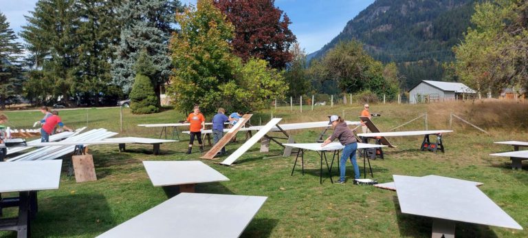 Slocan Park outdoor skating rink under construction
