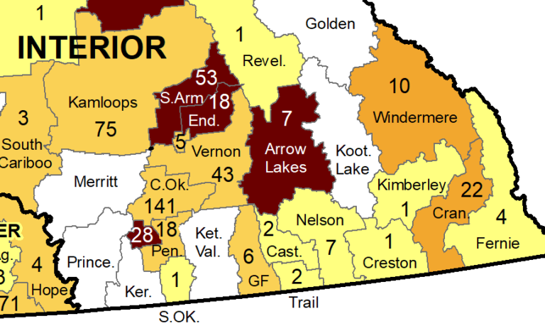 West Kootenay/Boundary holds steady in new COVID cases