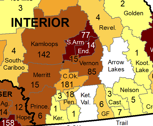 Trail COVID cases up, Castlegar cases down