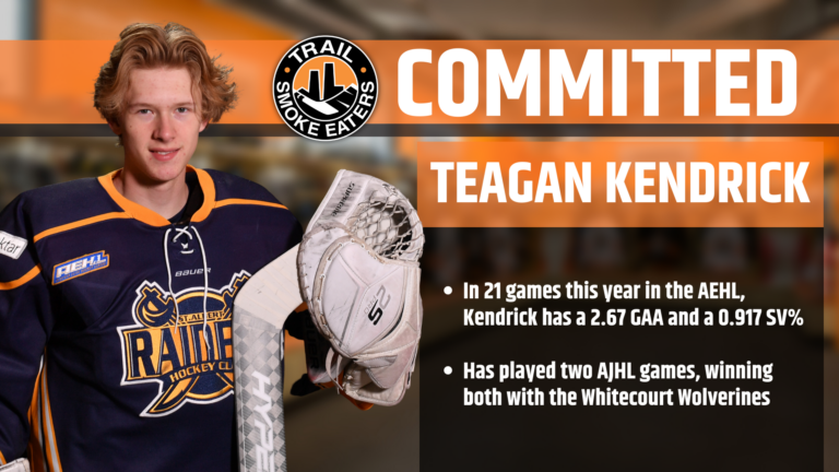 Smoke Eaters add goaltender for 2022-23