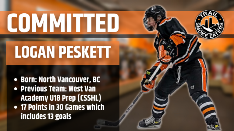 Smoke Eaters sign Logan Peskett