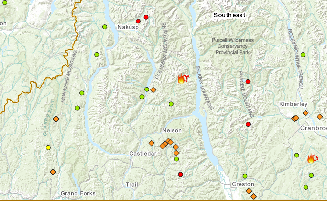 Lightning starts dozen new West Kootenay/Boundary wildfires