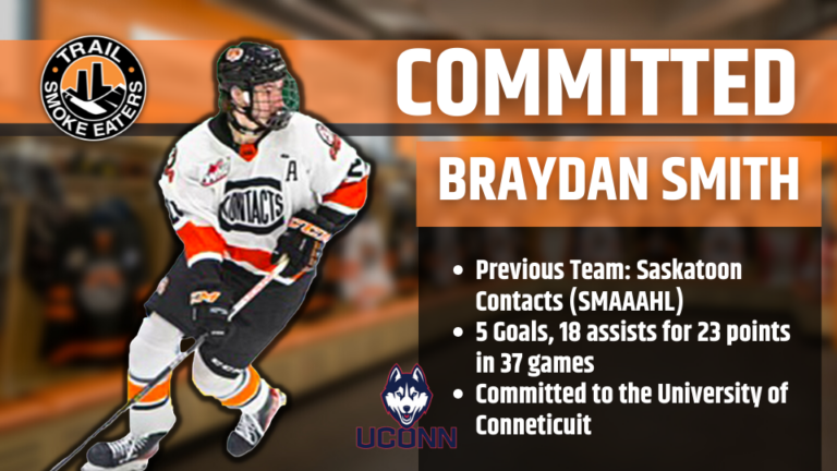 Trail Smoke Eaters sign Brayden Smith