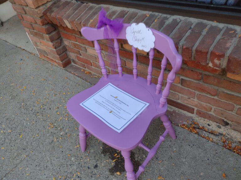 Purple chairs in Trail draw attention to toxic drug supply