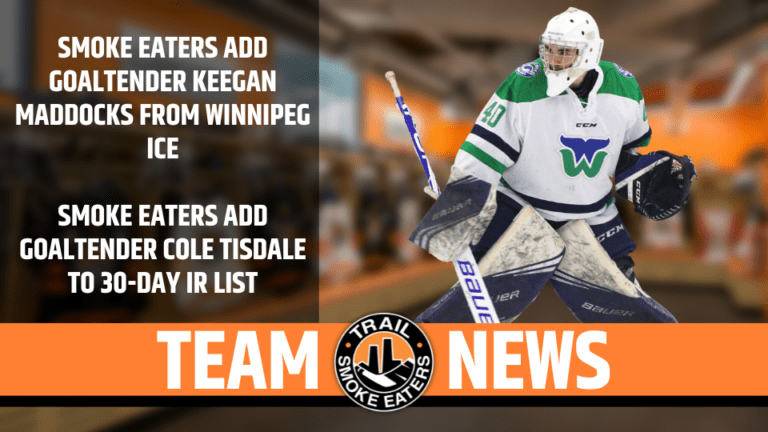 Smoke Eaters add goaltender Keegan Maddocks