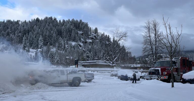 Truck fire put out at Castle Wood Village