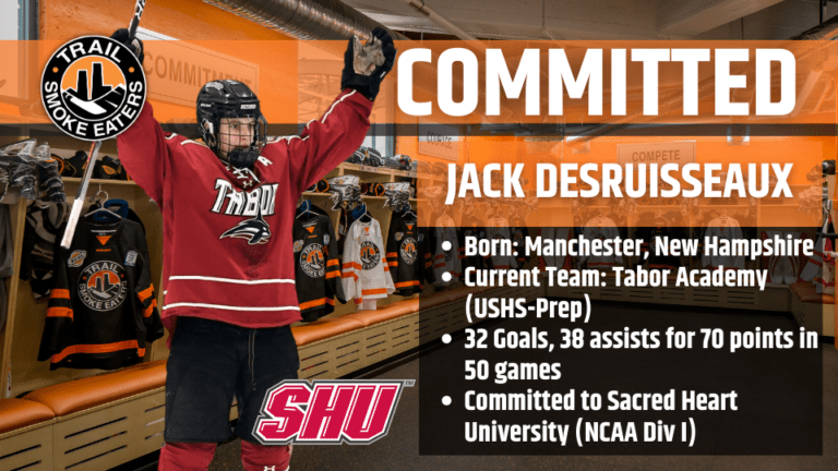 Smoke Eaters add DesRuisseaux to roster