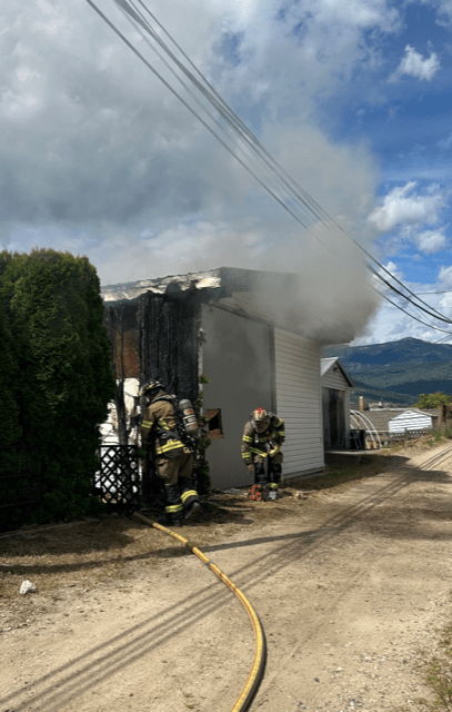 Garage burns on Shavers Bench