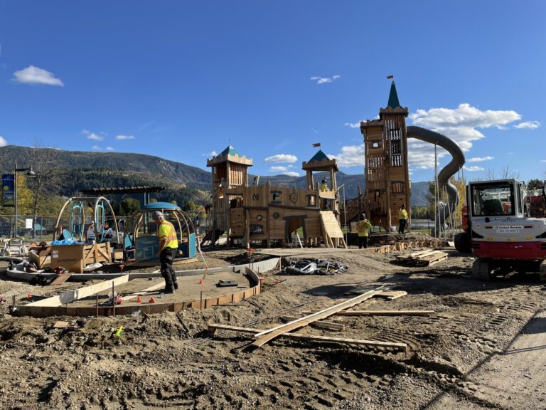 Castlegar’s new castle playground assembled