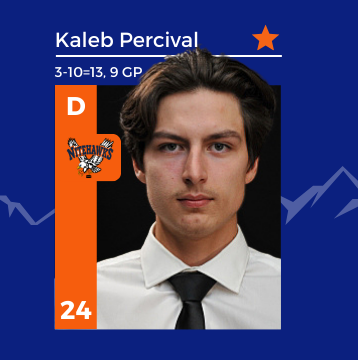 BV’s Kaleb Percival named KIJHL defenceman of the month