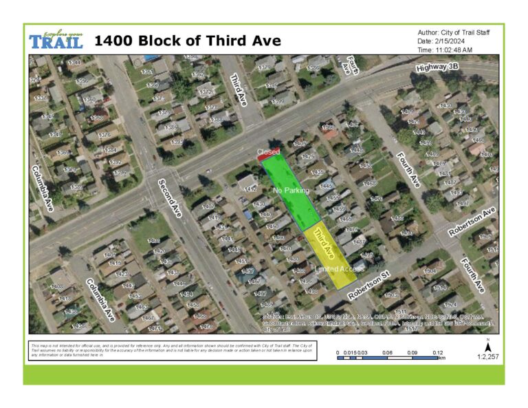 Third Avenue in Trail closed Feb. 16-23 for sewer line repairs