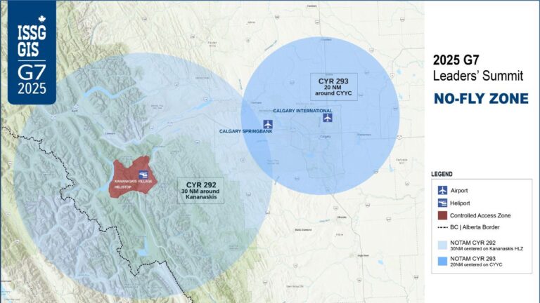 Air restriction violation by private, civilian aircraft above G7 Summit