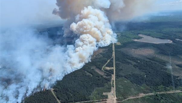 The Kiskatinsaw River wildfire on June 4, 2025 | BC Wildfire Service photo