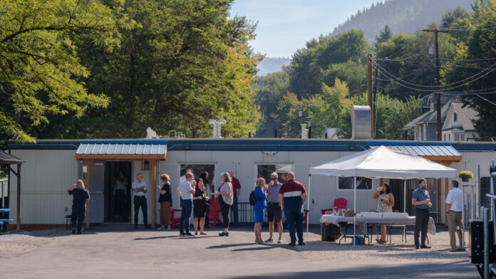 This is a photo of the La Nina Shelter on Riverside Ave in Trail.